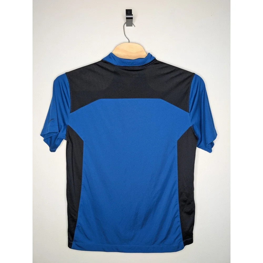 Nike Golf Dri-Fit Quick-Step Polo Shirt XL Blue Black Breathable‎ Short Sleeve